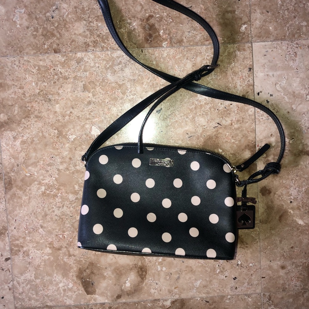 Kate Spade black and white polka dot crossbody